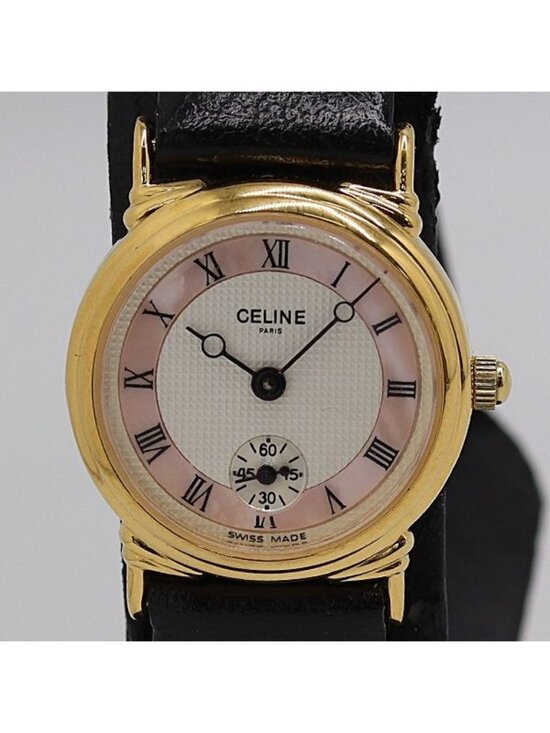 Celine Quartz White Pink Shell Dial Smoseco Watch Tam main image 3
